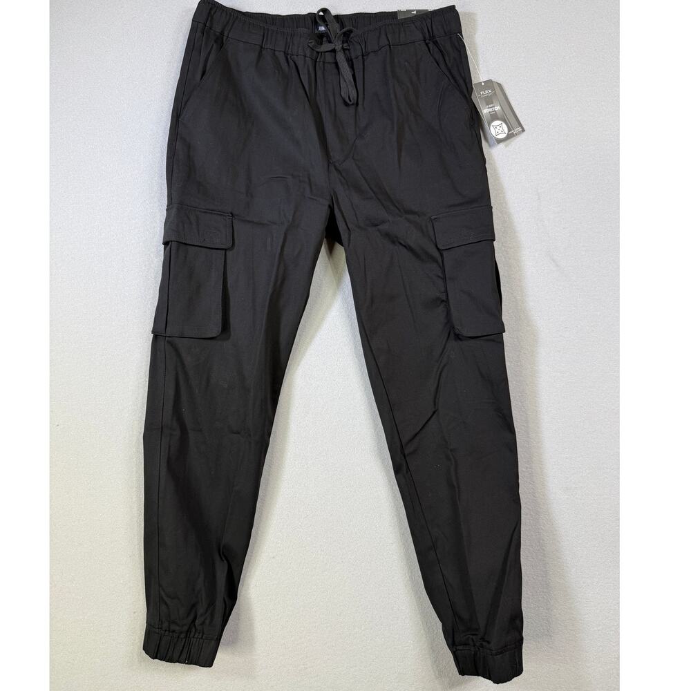 Jump Start Men's Cotton Stretch Twill Cargo Joggers Black Large, $59